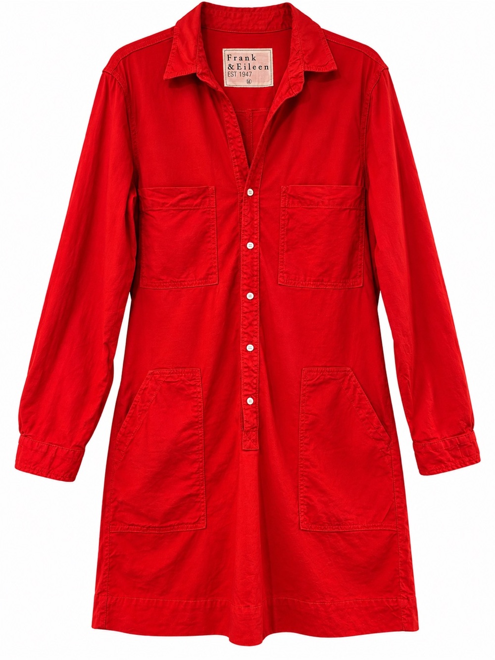 Frank & Eileen Southern Ireland Red Utility Shirt Dress Tunic L